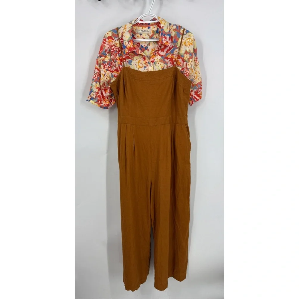 J.Crew black label 100% linen wide leg spaghetti strap jumpsuit Jumpsuit 14